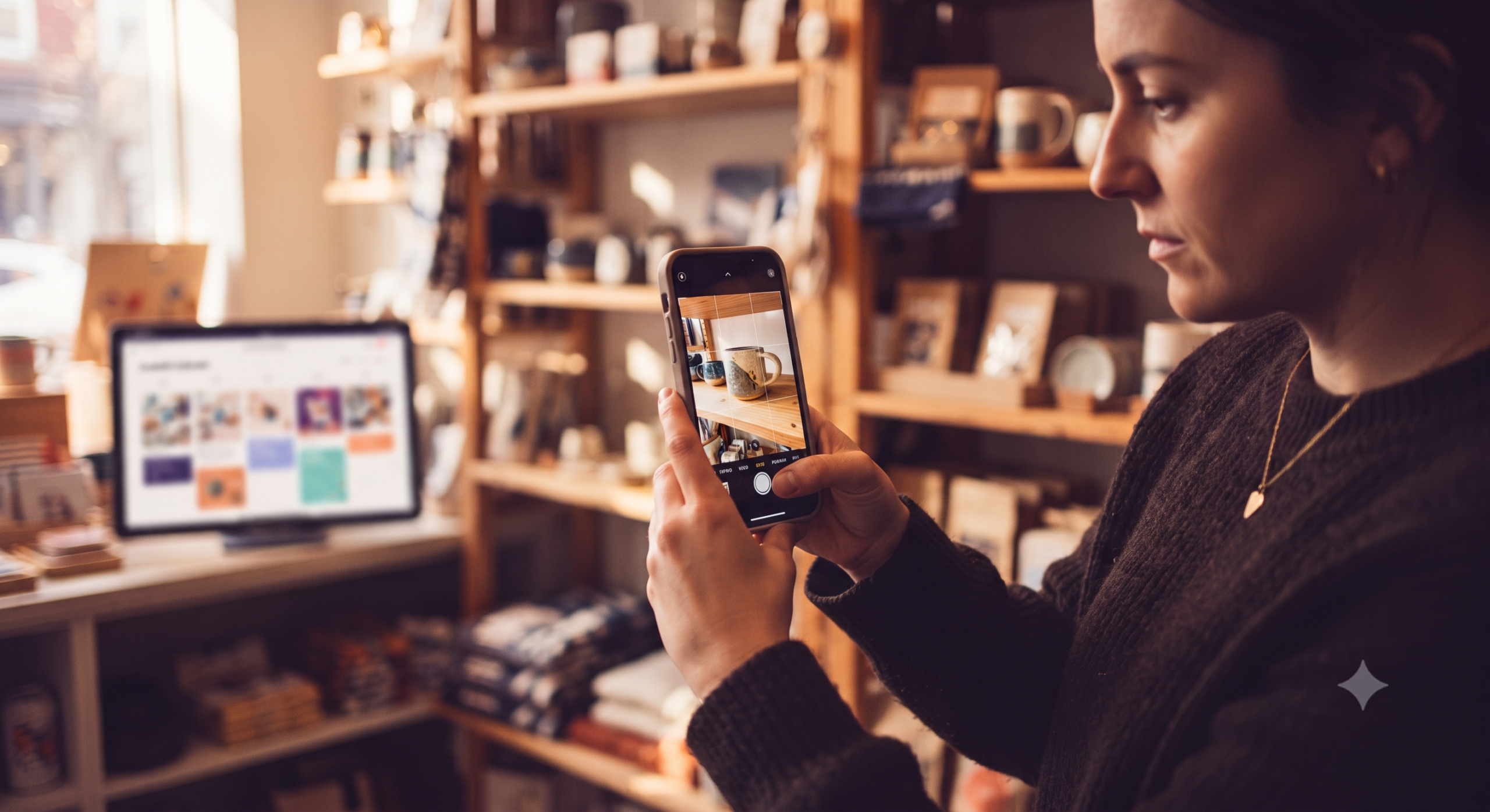 Social media manager planning content for a Delhi NCR business's Instagram and Facebook pages